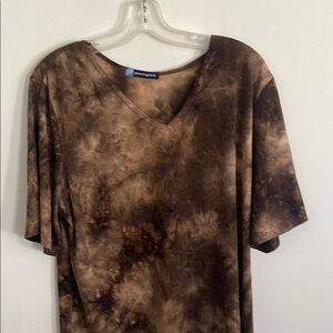 Penningtons Tan and Brown Short Sleeve Tee